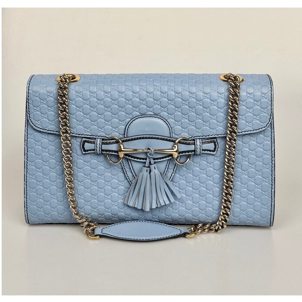 Pre-Owned Gucci GG Microguccissima leather Medium Emily Chain Shoulder Bag